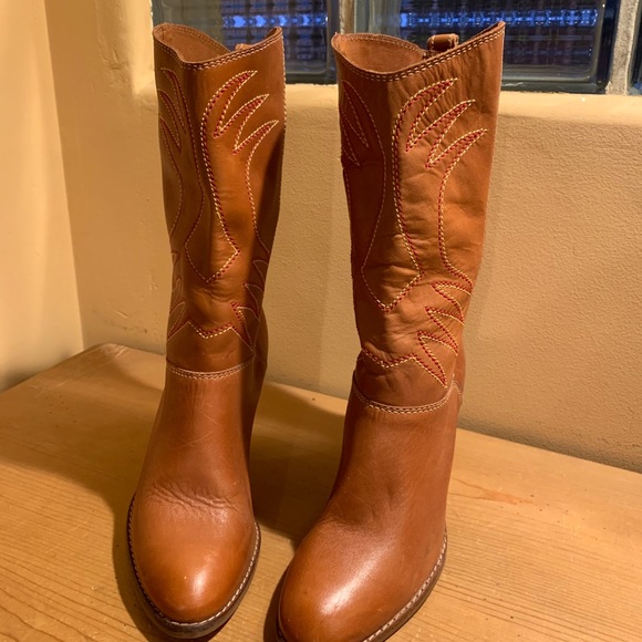 Leather Fashion Boots VTG 1979 NEW Cond size 7B - Picture 3 of 7